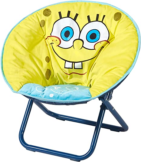 Idea Nuova Nickelodeon Spongebob Squarepants Toddler Mini Saucer Chair, 18"" Frame, Yellow