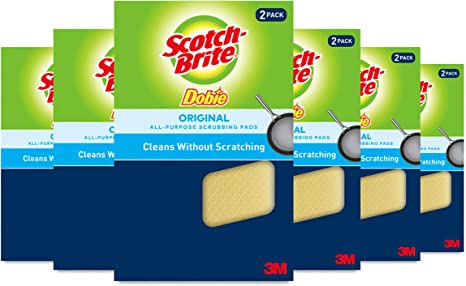 Scotch-Brite Dobie All Purpose Pads, 2-Pads/Pk, 6-Packs (12 Pads Total)