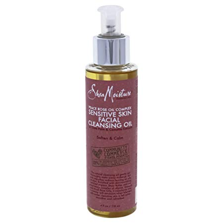 Shea Moisture Peace Rose Oil Complex Sensitive Skin Cleansing Oil for Unisex, 4 Ounce