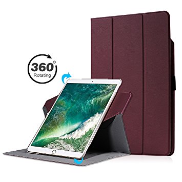 Valkit Case for iPad Pro 10.5, Cover for iPad Pro 10.5, 360 Rotating Stand Smart Protective Swivel Case Cover for Apple iPad Pro 10.5 with Apple Pencil Holder, Dark Red