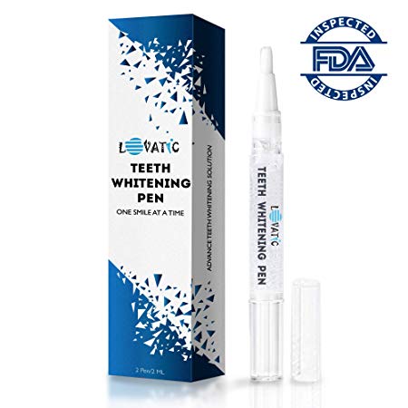 LOVATIC Teeth Whitening Pen - 2 Packs - Advance Teeth Whitening Solution - 35% Carbamide Peroxide - Safe, Convenient and Effective