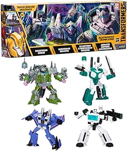 Transformers Buzzworthy Bumblebee 4-pack Troop Builder Multipack Decepticon Seeker, Quintesson Trooper, G2 Universe Cybertronian Trooper, Animated Universe Autotrooper