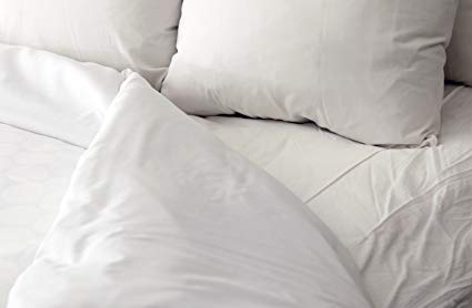 Simplified Bedding All-in-one, Duvet Cover and Zip-Sheet Combination Easy to Make Bedding System, Queen, White Cotton Sateen,