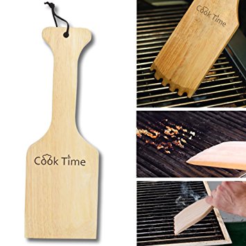 Wooden Grill Scraper Natural Wood BBQ Grill Cleaner Barbecue Grill Brush Non-bristles Safer Than Wire Brush Woody Safe Scrape Barbecue Griddle Cleaning Tool
