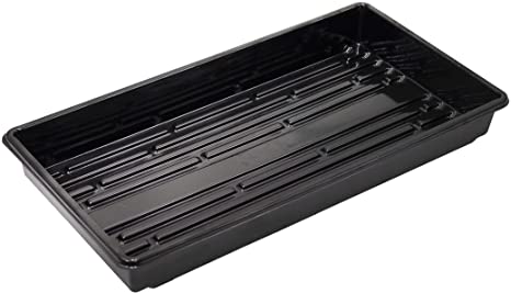 Yield Lab 10 x 20 Inch - 4X THICK Heavy Duty Seed Starter and Plant Germination Black Plastic Propagation Tray (5Pack) - No Holes, Horticulture Growing Equipment