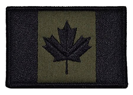 Canadian Flag Canada Maple Leaf 2x3 Military Patch / Morale Patch - Olive Drab