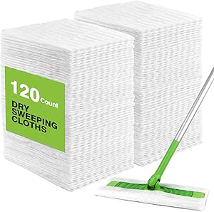 HOMEXCEL Dry Sweeping Cloths Pads Compatible with Swiffer Sweeper- Disposable Duster Refills Mop Pads for Floor Mopping and Cleaning, 120 Count