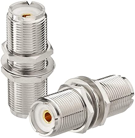 Eightwood 2pcs SO239 Adapter UHF Female to Female Jack Bulkhead RF Connector