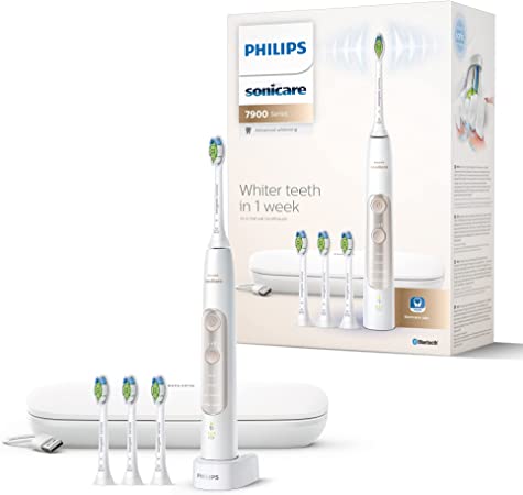 Philips Sonicare Series 7900 Advanced Whitening Sonic Electric Toothbrush with app HX9636/19, White