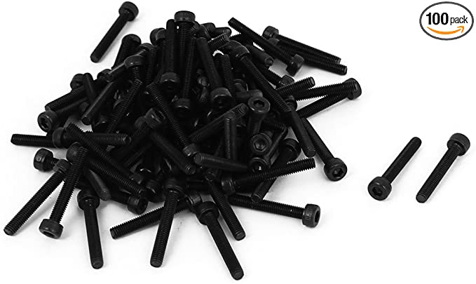 uxcell M3x20mm Screw Cap Point Hex Socket Screws Bolts 100Pcs