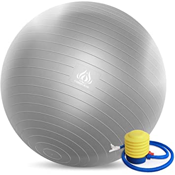 Forbidden Road Exercise Yoga Ball (4 Size, 4 Colors) 200 lbs Slip-Resistant Yoga Balance Stability Swiss Ball