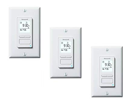 Honeywell Econoswitch RPLS740B 7-Day Solar Time Table Programmable Switch for Lights and Motors - 3 Pack