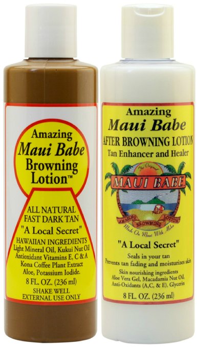 Maui Babe Before and After Sun Pack (Browning Lotion 8 oz, After Browning Lotion 8 oz)