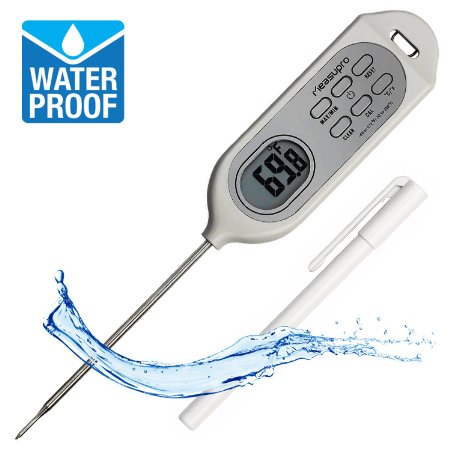 MeasuPro Instant Read Waterproof IPX7 Digital Thermocouple Food Thermometer with Wide Range and Large LCD Display