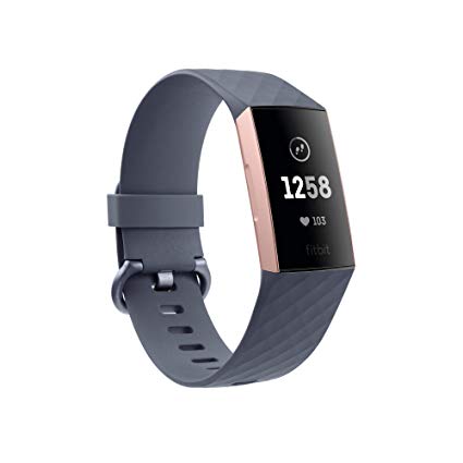 Fitbit Charge 3 Fitness Activity Tracker, Rose Gold/Blue Grey, one Size (no fitbit Warranty Support), 0.06 Pound