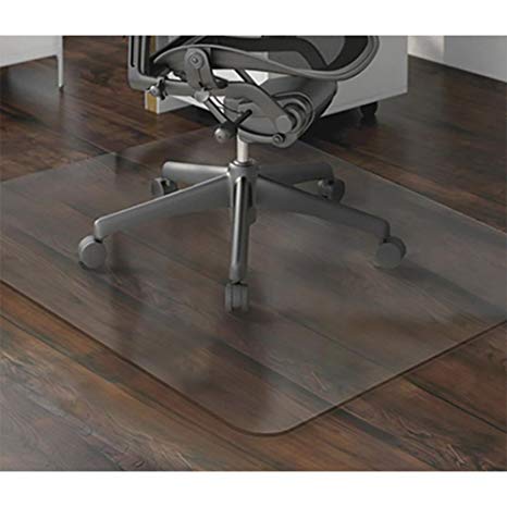 BUZIO PVC Office Chair Mat for Hardwood Floor | Desk Chair Mat for Carpet | Eco-Friendly Multi-Purpose Chair Floor Protector | 100% Recycled Floor Mat for Office Or Home Use | Translucent, 36” x 48”