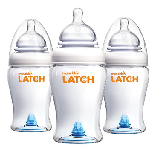 Munchkin Latch BPA-Free Baby Bottle, 8 Ounce, 3 Pack