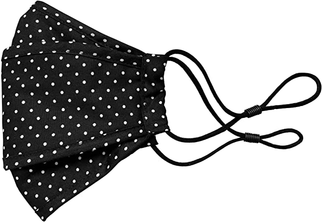 Washable Summer Cotton Face Mask Made in USA, Polka Dot Black