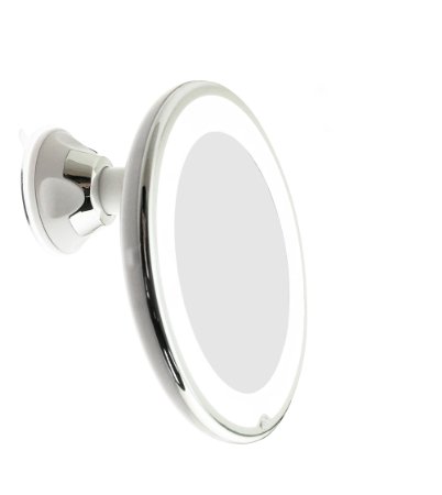 JiBen LED Lighted 10X Magnifying Makeup Mirror with Power Locking Suction Cup, Bright Diffused Light and 360 Degree Rotating Adjustable Arm | Best Personal Cordless Bathroom Vanity Mirror!