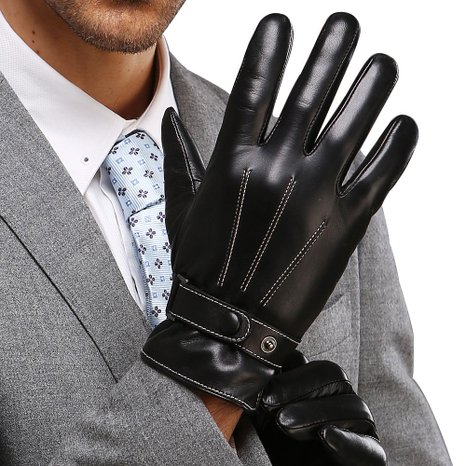 Best Mens Leather Gloves Made of Australia LambskinSpring and Autumn or Winter Cashmere Lining or Fleece linling-Drivingworkmotorcycle Ridingcycling