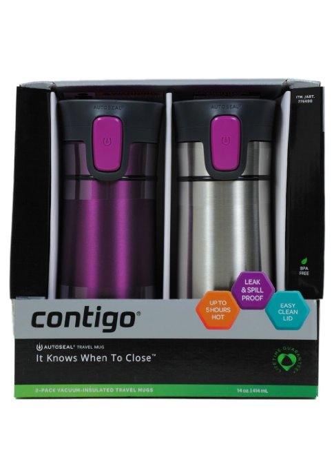 Contigo Pinnacle Travel Mug 2 Pack Stainless Steel/Radiant Orchid