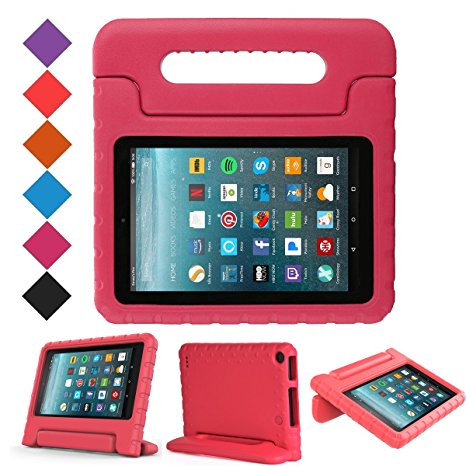 BMOUO All New Fire 7 2017 Case - Light Weight Shock Proof Handle Kid-Proof Cover Kids Case for All New Fire 7 Tablet (7th Generation, 2017 Release), Red