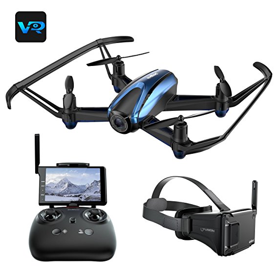 Drone with VR Glasses, UDIRC 720P HD Live Camera Drone with Wireless RTF 4 Channel 5.8Ghz FPV LCD Screen Monitor 6-Gyro(360 Degree Flip) Headless Mode & Altitude Hold Function
