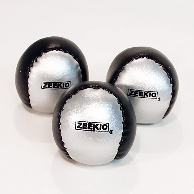 Zeekio Beginner Juggling Ball Set - 3 -100g Silver and Black