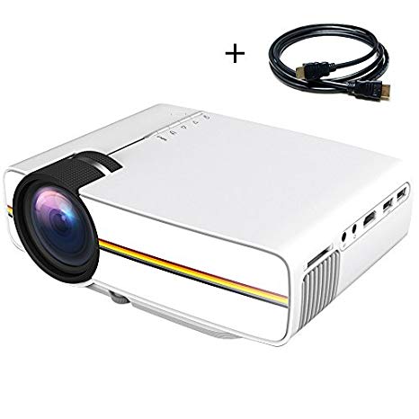 Portable Projector,Witmoving 1080P, 1200 Lumens 150" Home Theater LED Projector, Micro Led Projector for TV Laptop Tablet PC and Games with HDMI Cable Support AV/VGA/SD/USB/HDMI -White