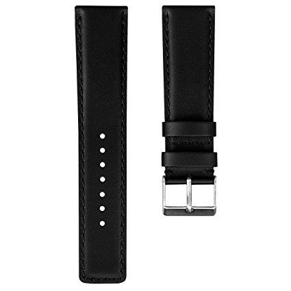 Geckota® Genuine Leather Pilot Watch Strap, Padded with Brushed Buckle