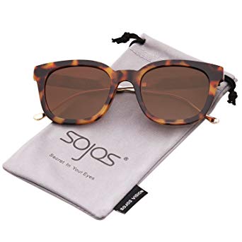 SOJOS Vintage Polarized Sunlgasses Womens Mens Square Frame Mirrored Lens SJ2050 SJ2027 SJ2029