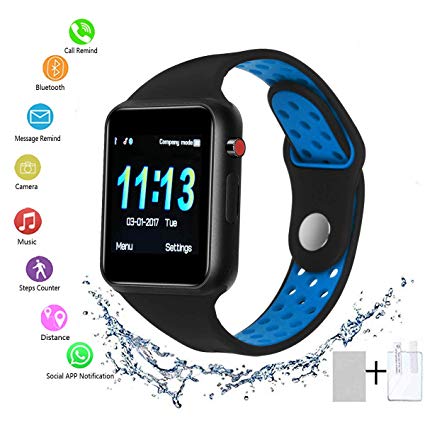 Smart Watch - SUNETLINK Bluetooth Smart Watch with Touch Screen, Android Watch Phone Fitness Tracker with SIM/SD Card Slot, Water Resistance Smart Watches for Women Men