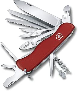 Victorinox Work Champ Swiss Army Pocket Knife, Large, Multi Tool, 21 Functions, Locking Blade, Red