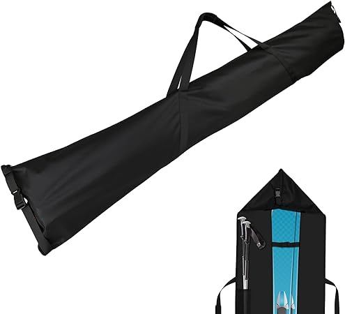 Cosmos Ski Bag Adjustable Length Skiing Travel Carry Ski Bag Snowboard Bag for Travel Skiing Accessory Equipment - Fits Ski Up to 200 cm Long, Water Resistant