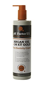 pH Factor 5.5 Argan Oil Cream for face and body. Firming cream for body and face with 24 KT gold and Argan Oil. Large 16oz bottle with pump.