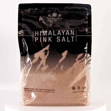The Spice Lab Himalayan Salt - Fine 4.9 Lb Bag - Pink Himalayan Salt is Nutrient and Mineral Dense for Health - Gourmet Pure Crystal - Kosher & Natural Certified