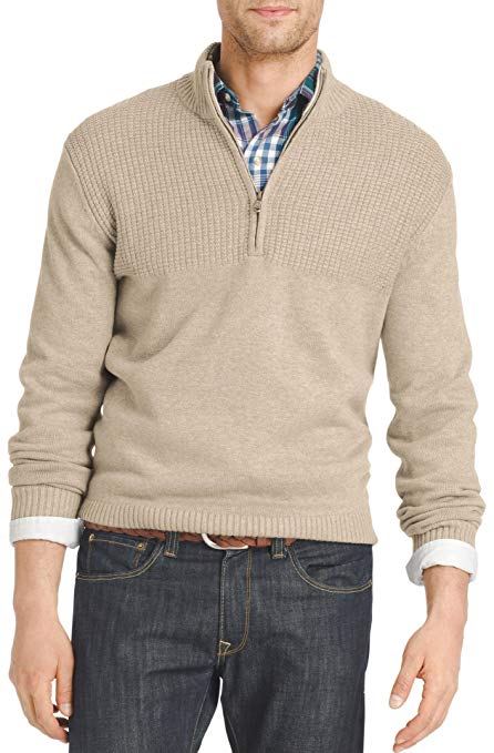 IZOD Men's Saltwater Solid 1/4 Zip Sweater