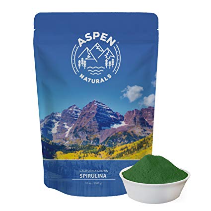 Pure Spirulina Powder California Grown - Nutrient Dense Vegan Superfood Powder to Increase Energy and Support Immunity - Add a Protein Boost to Shakes, Smoothies, Juice, and Drinks - Aspen Naturals