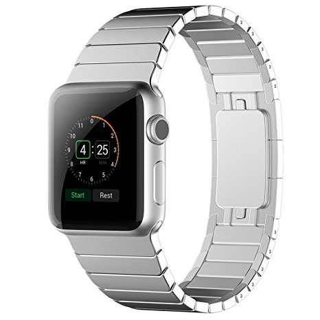 Apple Watch Band Ontube Stainless Steel Watch Strap Link Bracelet with Butterfly Closure Replacement Band Sport Edition siliver 42mm