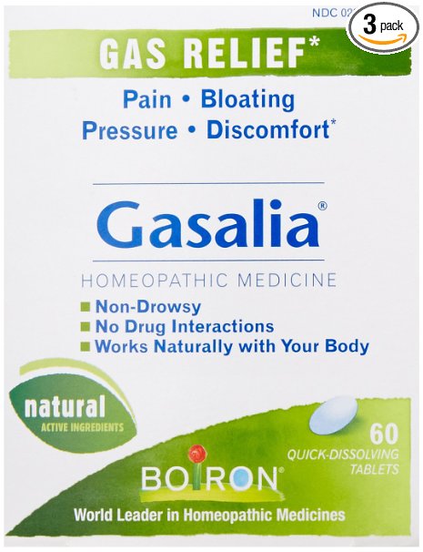 Boiron Gasalia, 60 Tablets, Homeopathic Medicine for Gas Relief (Pack of 3)