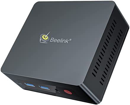 Beelink GK35 Mini PC Windows 10 Pro, 4-Core Celeron J3455 (up to 2.3 GHz) Mini Desktop Computers, 8GB RAM DDR3L 128GB M.2 SSD Small PC, Supports 4k Dual HDMI/WiFi 5/ BT4.0/4 USB3.0/ Gigabit Ethernet