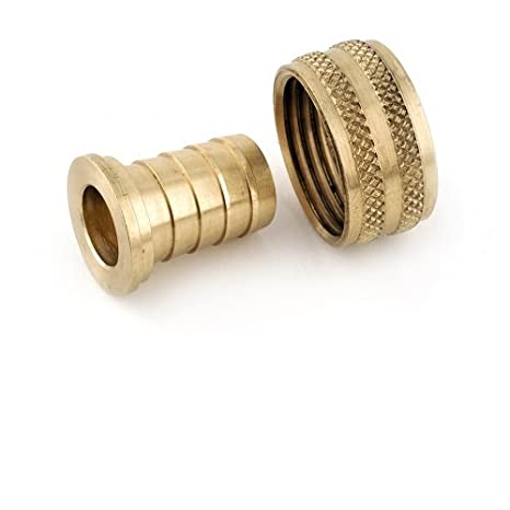 Anderson Metals Brass Garden Hose Swivel Fitting, Connector, 3/4" Barb x 3/4" Female Hose