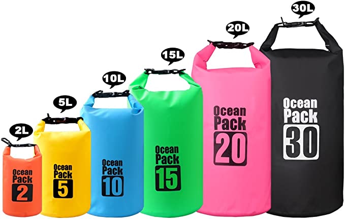 2L/3L/5L/10L/15L/20L/30L 500D Tarpaulin Heavey-Duty PVC Water Proof Dry Bag Sack for Kayaking / Boating / Canoeing / Fishing / Rafting / Swimming / Camping / Snowboarding