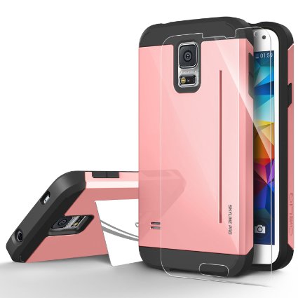 Galaxy S5 Case, OBLIQ [Skyline Pro][Pink]   Screen Shield - Premium Slim Tough Thin Armor Fit Bumper Smooth Finish Dual Layered Heavy Duty Hard Protection Cover for Samsung Galaxy S5