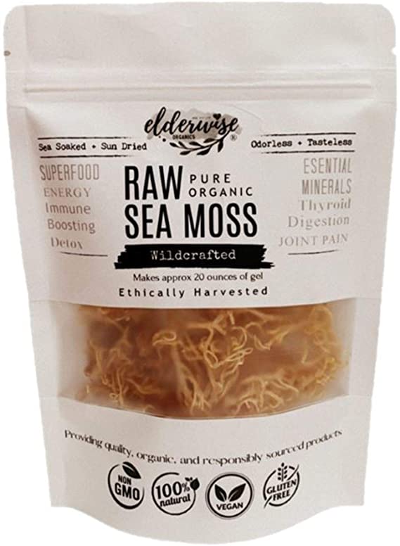 Organic Sea Moss | WILDCRAFTED | Raw   Non GMO | Sundried | SUPERFOOD | Mineral Rich | Makes 24oz of Gel