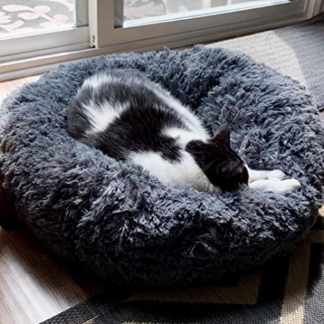 FANCYDELI Orthopedic Dog Bed Comfortable Donut Cuddler Round Cat Bed (20”/24“/28“/39”)