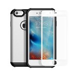 Anker ToughShell and GlassGuard Combo for iPhone 6 Plus  6s Plus High-Protection Case for iPhone 6 Plus  6s Plus with Custom-Designed Tempered-Glass Screen Protector Full Phone ProtectionSliver