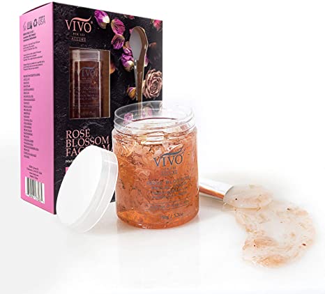 Vivo Per Lei Rose Face Mask - Brightening Mask to Boost Radiance - Hydrating Face Mask with Rose & Peony - Soothing Facial Mask with Arnica & Aloe to Let Skin Blossom - 150 g, 5.3 oz