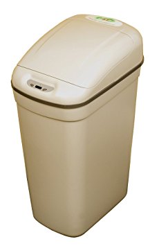 NST Nine Stars DZT-27-1GY Infrared Touchless Automatic Motion Sensor Lid Open Trash Can, Grey, 7.1-Gallon