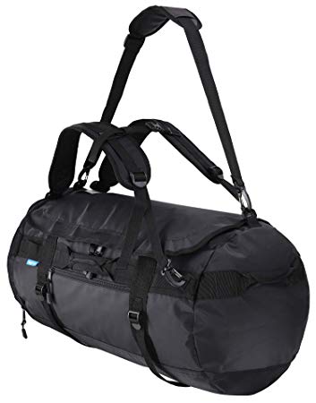 MIER Large Duffel Backpack Sports Gym Bag with Shoe Compartment, Heavy Duty & Water Resistant, Black, 45L/60L/90L